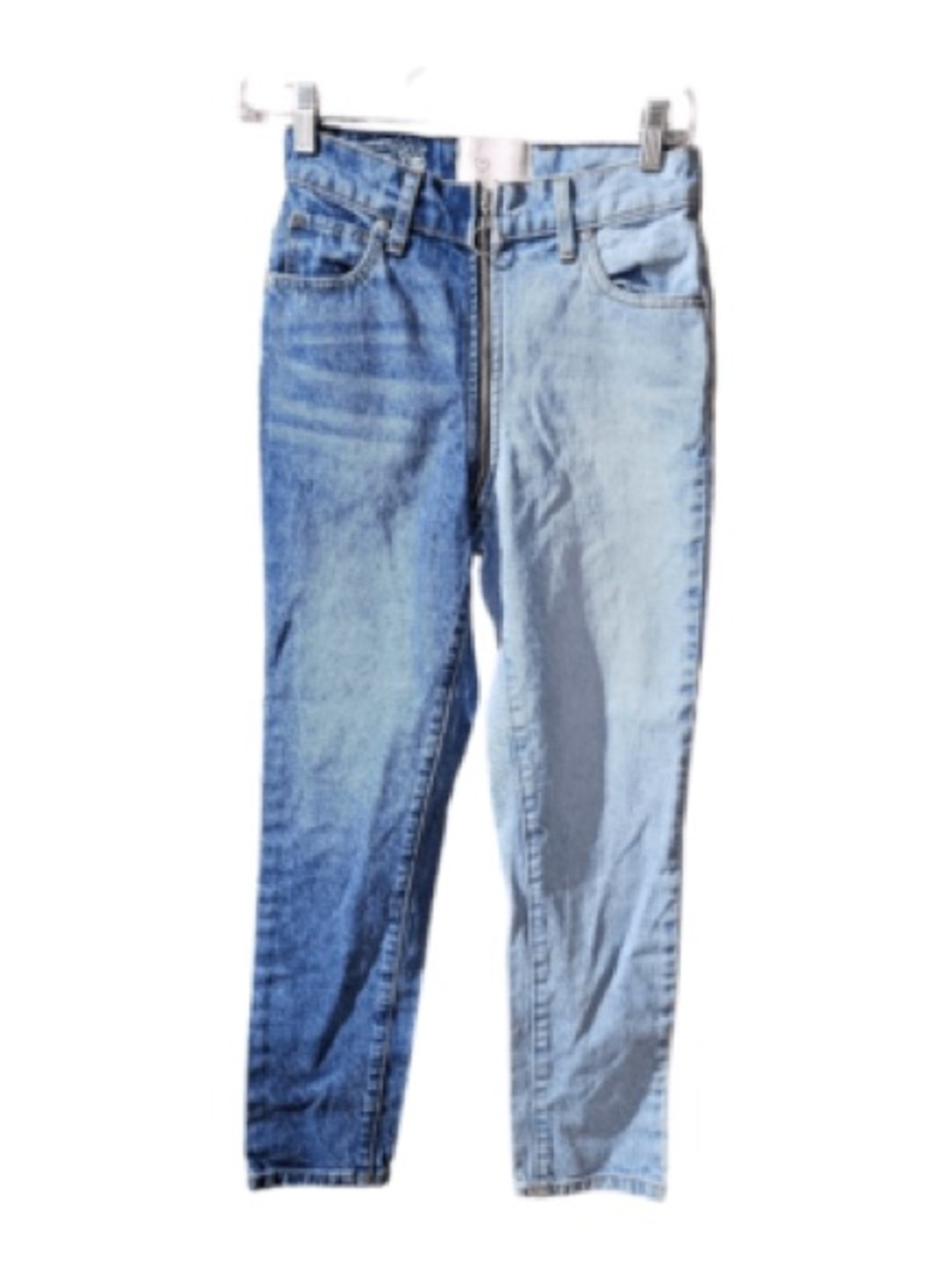 Two-Tone High-Waist Women’s Jeans - Blue/Light Blue - Picture 3 of 3